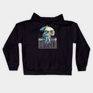 Gravity is a downer - Spaceman holding an umbrella Kids Hoodie